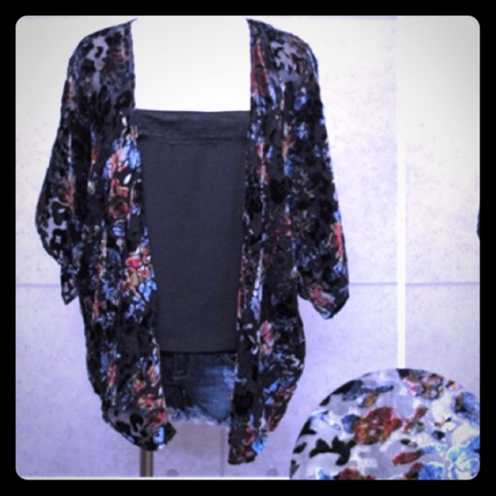 Boho draped kimono jacket in velvet